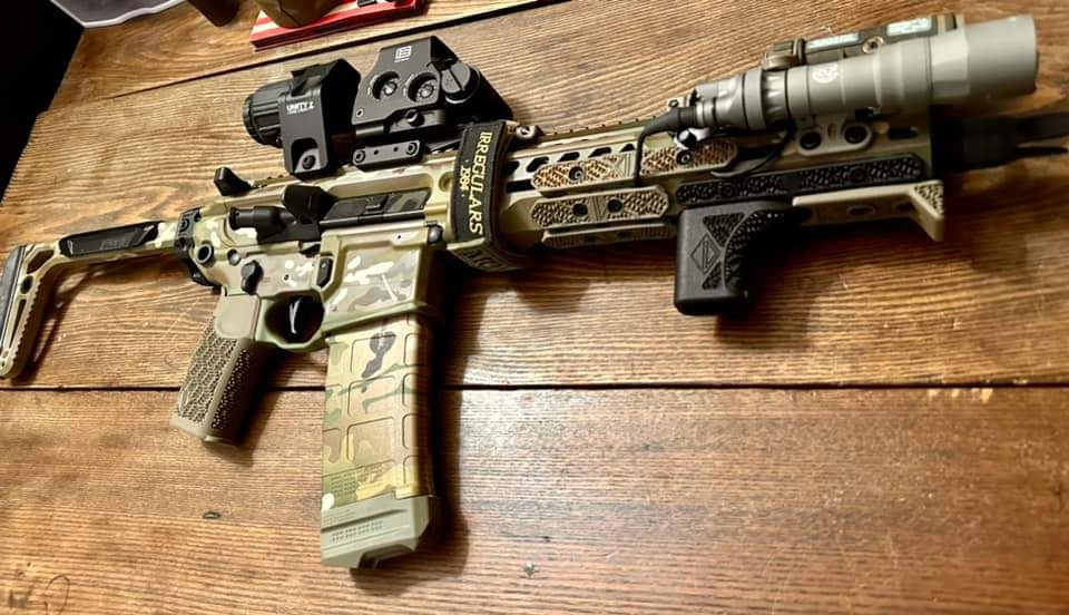 thumbnail interactive-video image 1 of Multi-Cam Vinyl Stencil For Cerakote & Spray – Matte Yellow, High Bake Heat Gun Ready 1 of 2