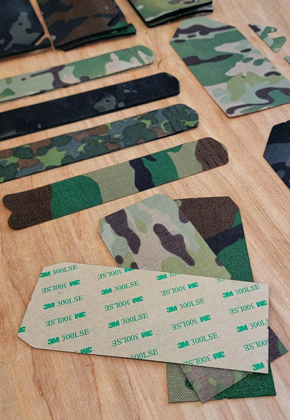 Tact-Wrap airsoft stickers, Cordura cheek rest for B5 Systems Bravo stock, tactical, camo, multicam, holster wrap, decal